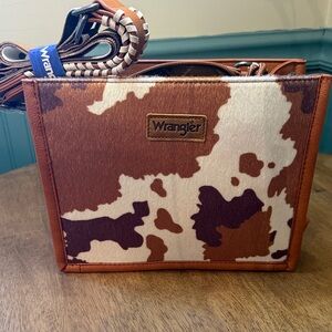 Wrangler Brown and Cream Cow Print Bag